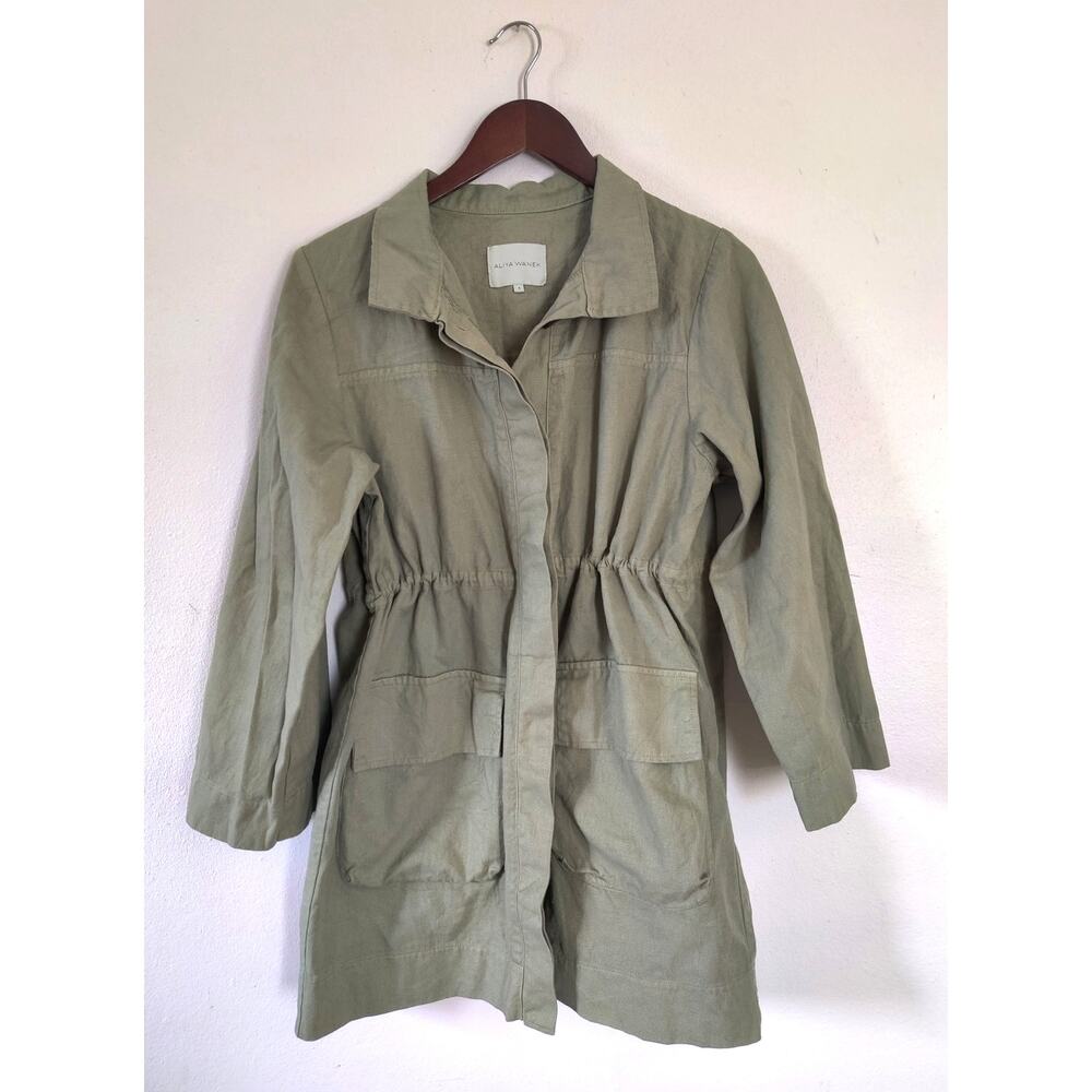 Aliya Wanek‎ Evelyn Jacket Sage Coconut Buttons Size S Hemp-Cotton Oversized
